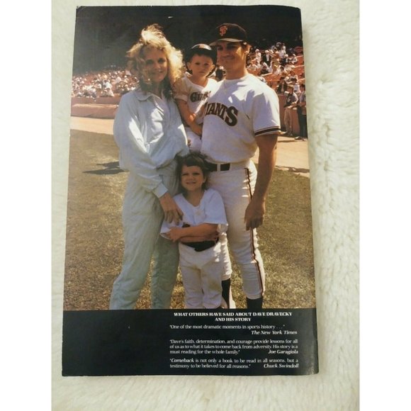 Dave Dravecky Comeback Book Baseball History Cancer Story (1990 Paperback) - Picture 2 of 3